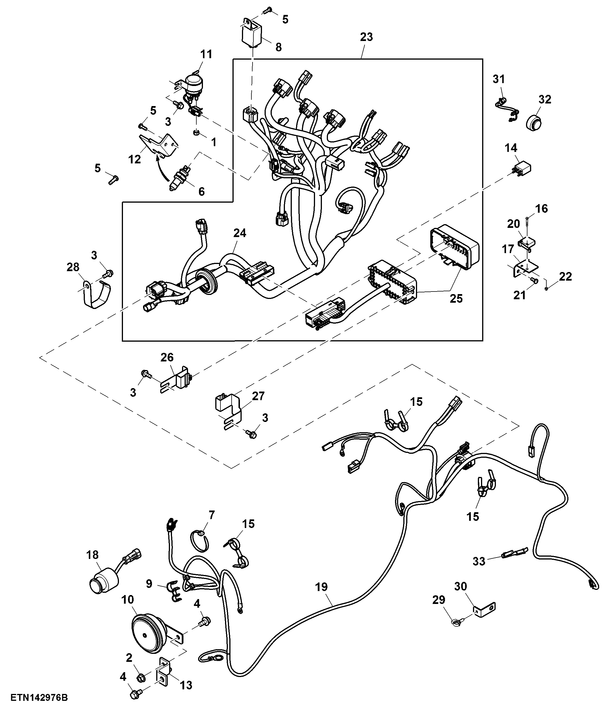 Front Wiring Harness, Premium, South (016176 - )