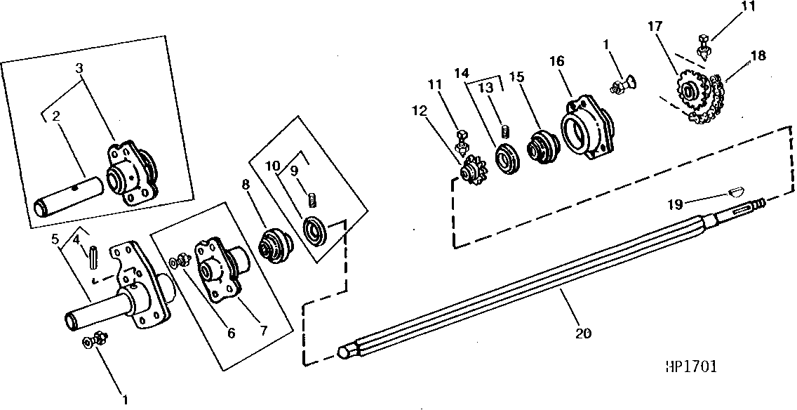 FEEDER HOUSE UPPER SHAFT AND SPROCKET (SIDEHILL) (403301 - )