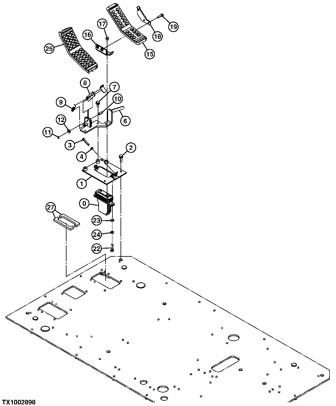 Auxiliary Travel Pilot Control Valve and Pedals