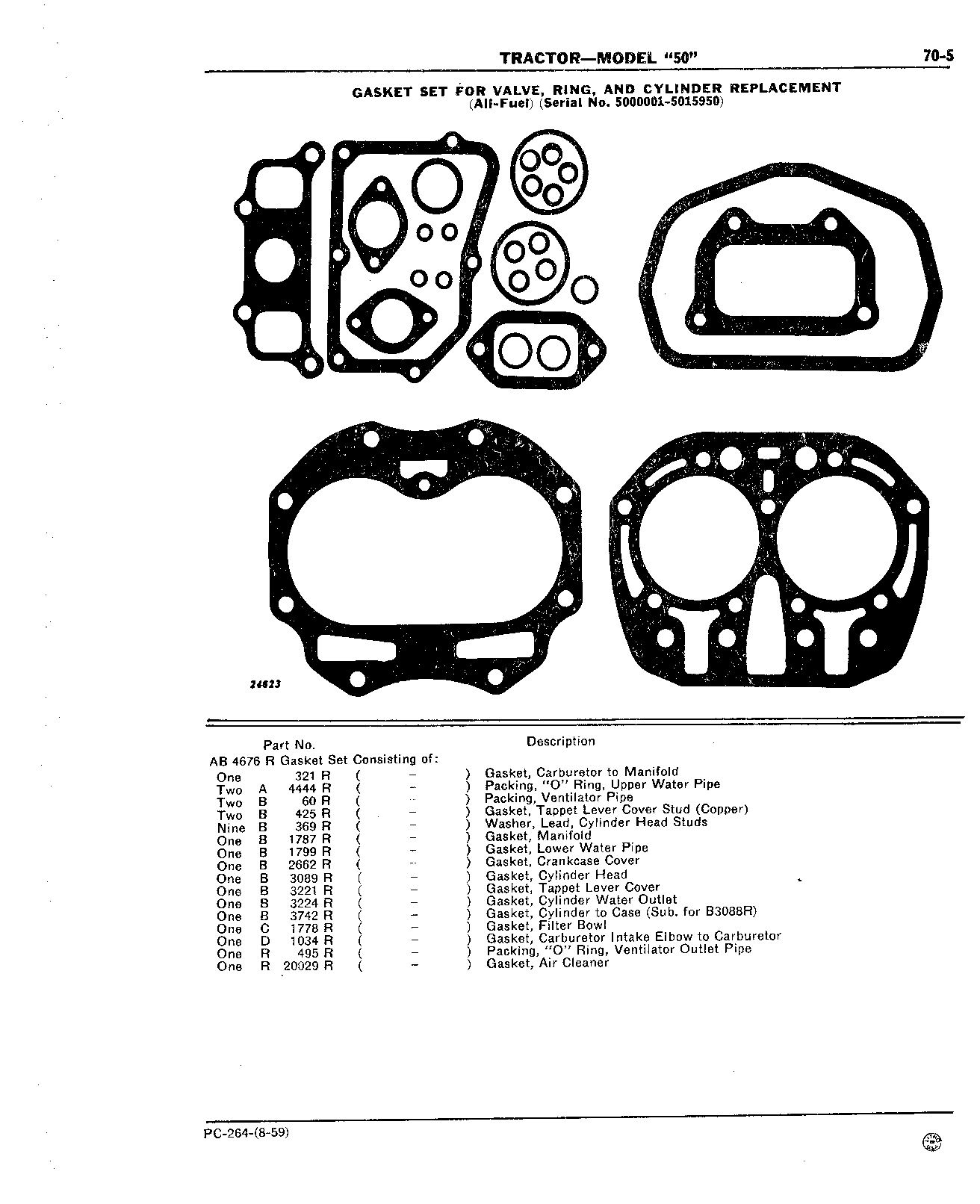 Section 70 - Umbrella Holder, Decals, and Gasket Sets (Continued)