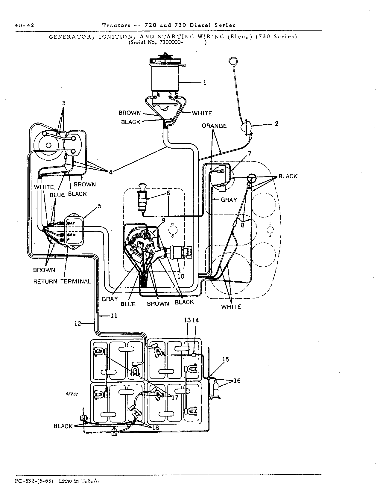 Generator, ignition, and starting wiring (Continued)