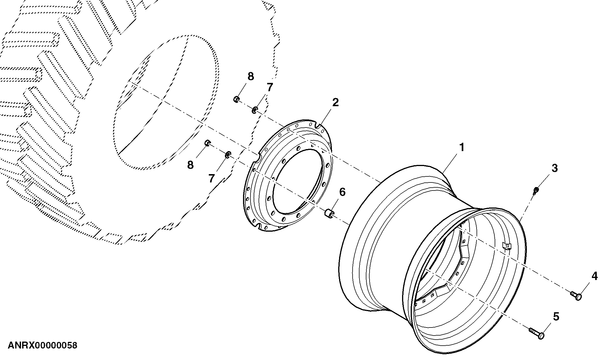 Front Wheel, 8 Positions, Group 43 Tires, RH Illustrated