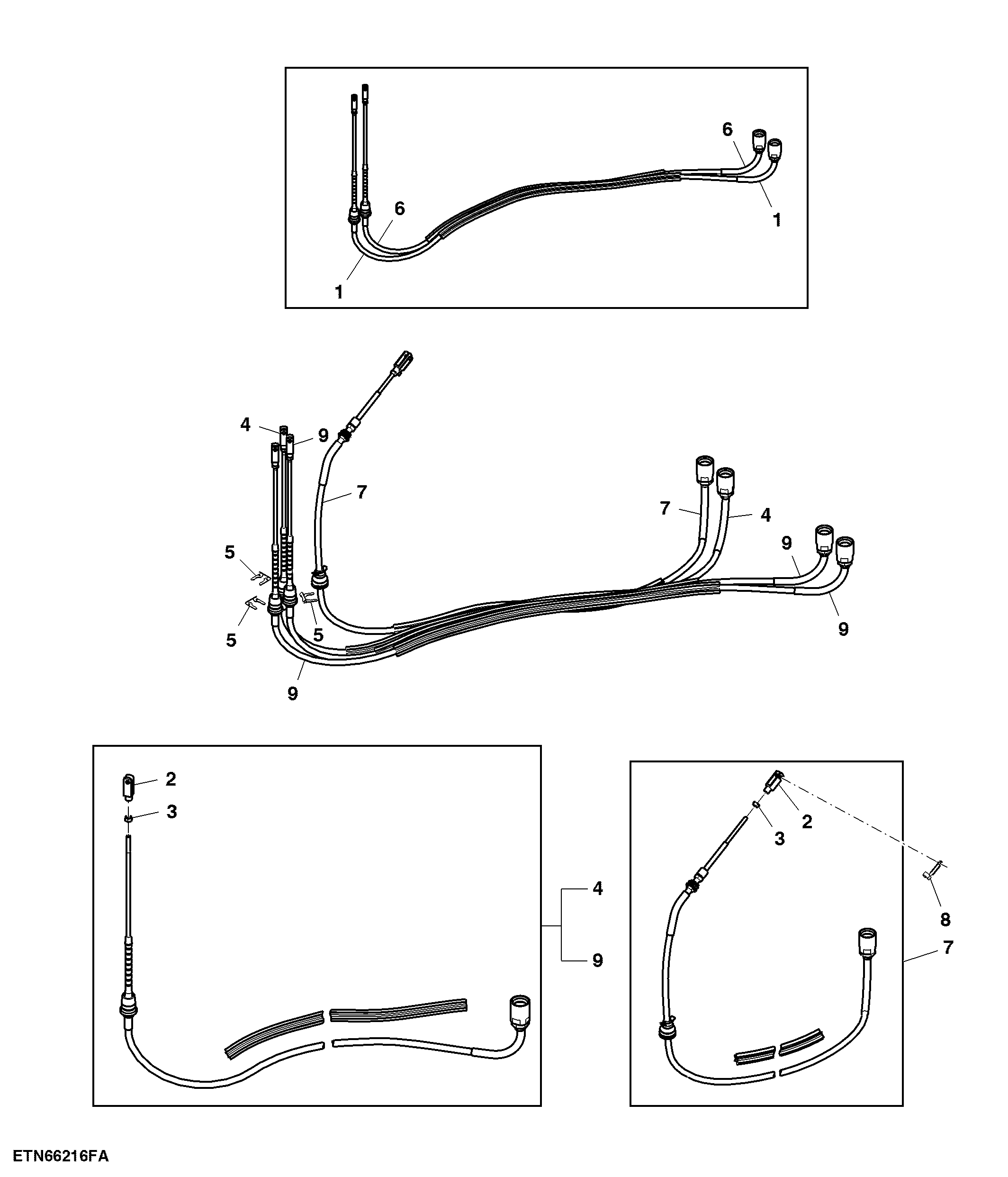 Cable, Lever, Selective Control Valve, 1st, 2nd, 3rd, 4th