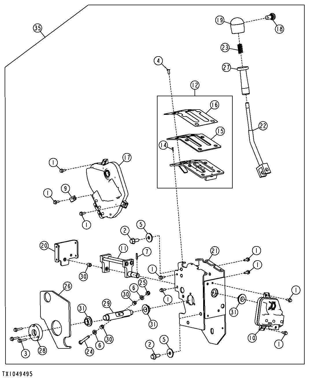 TRANSMISSION GEAR SELECTOR (SERIAL NO. 589444-)