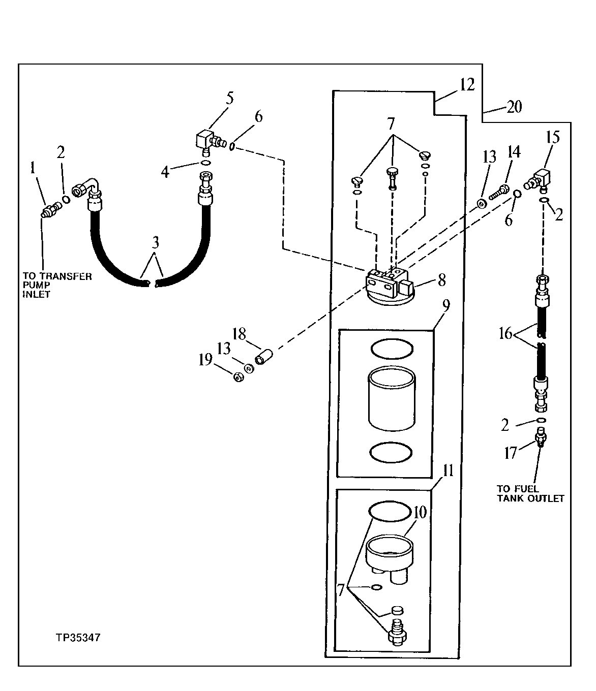 Supplemental Fuel Filter and Water Separator (Engine S.N. 300000- )