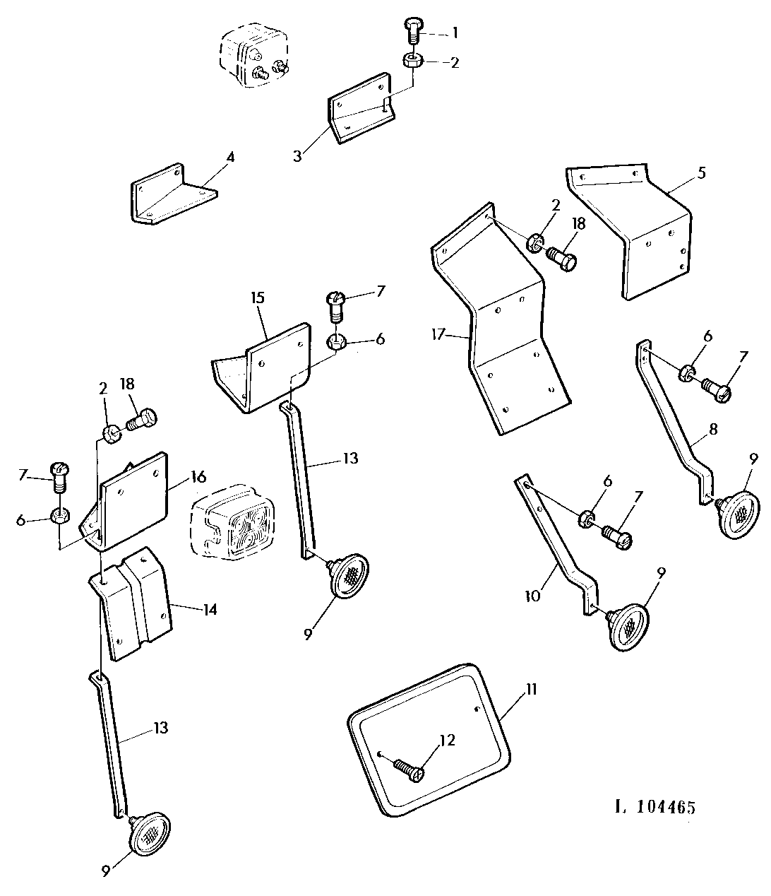 REFLECTORS/BRACKETS (WITH SHELL-TYPE FENDERS)