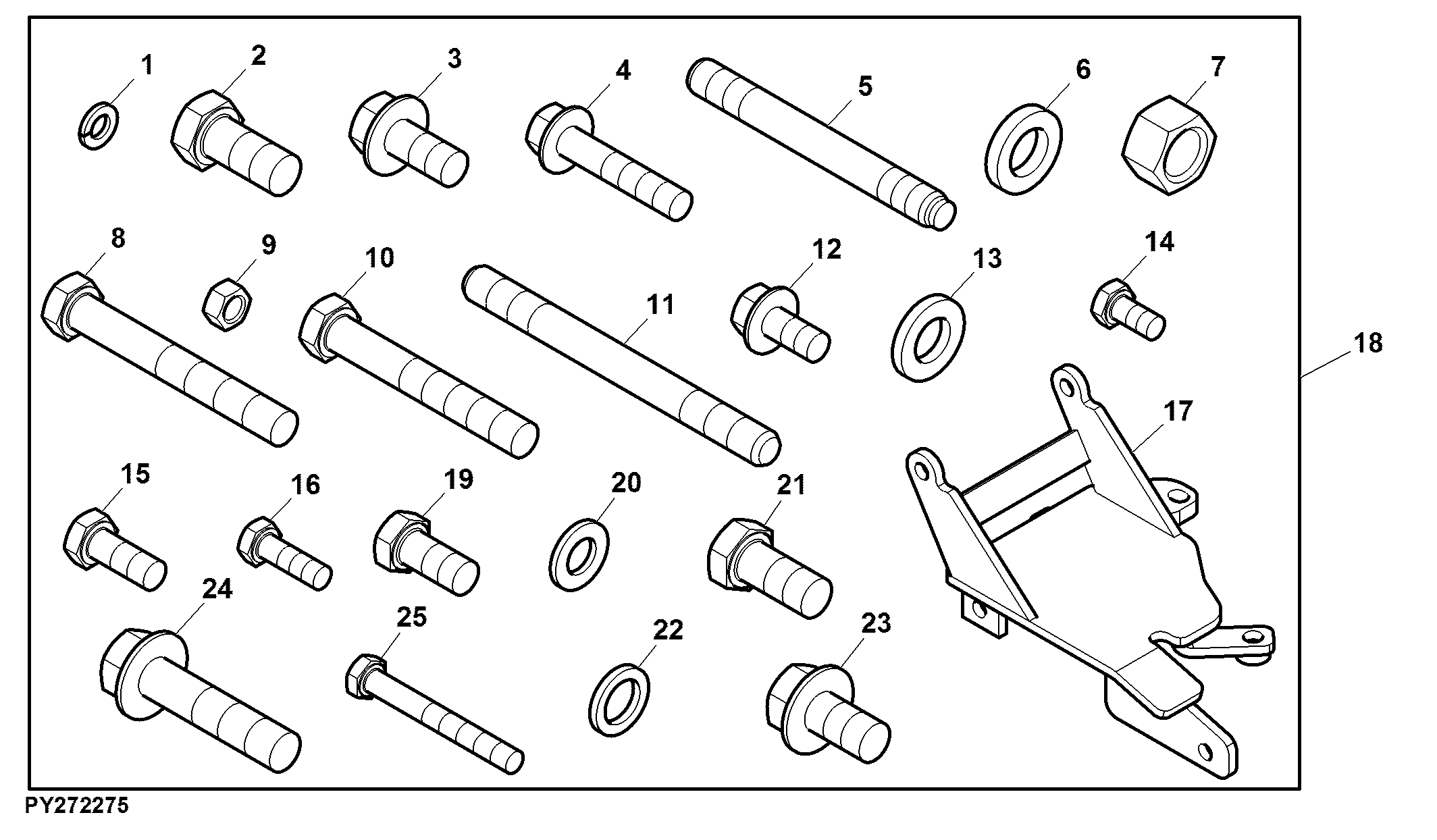 Engine Hardware Kit, Metric, Cab (016535 - )