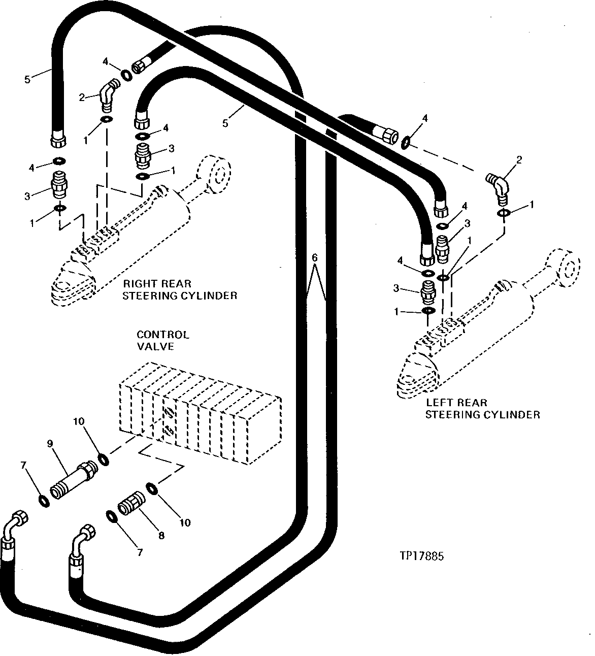 REAR STEERING LINES AND FITTINGS ( - 518983)