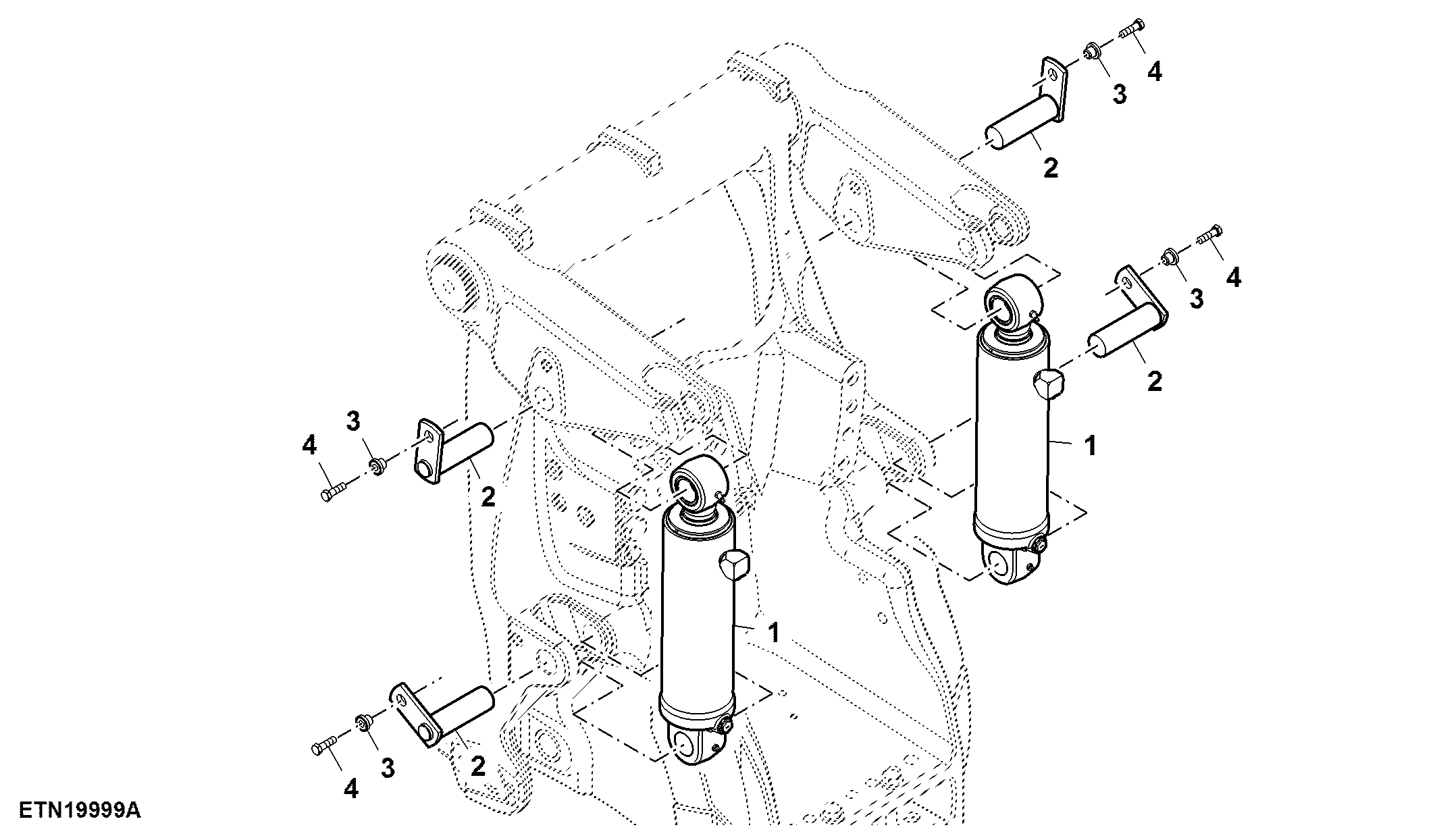 Hitch Lift Cylinder, 20000 lb, Double Reduction Axle
