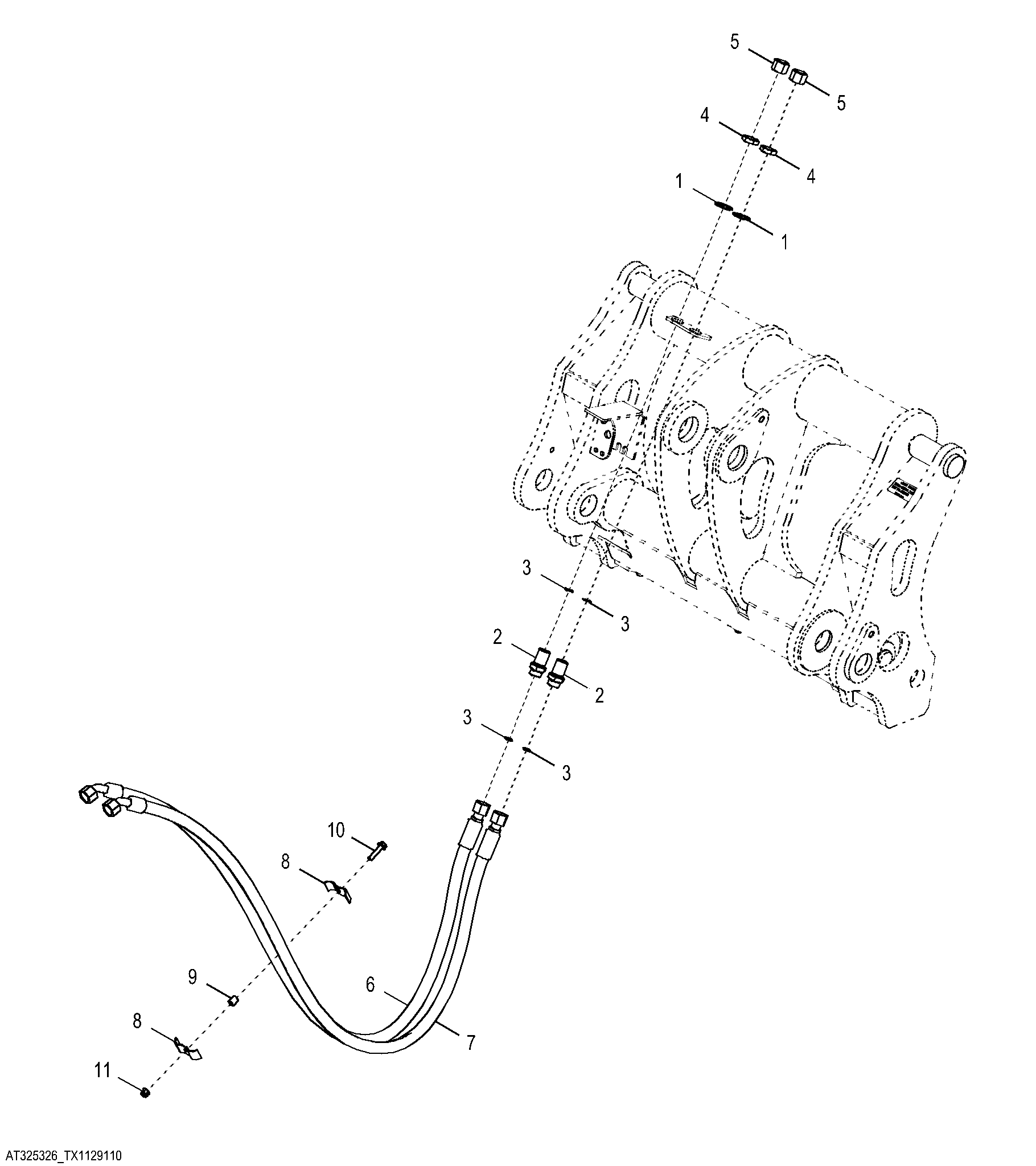 Third Function Hi-Vis Boom To Coupler Hydraulic Lines (Z-Bar)