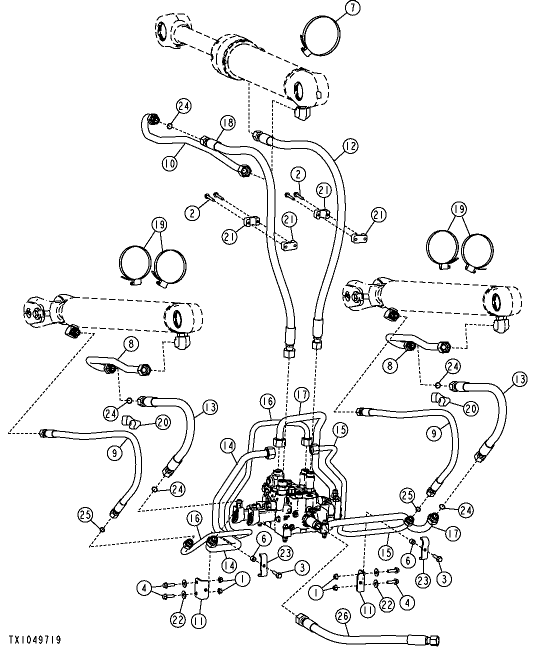 Boom and Bucket Cylinder Hydraulics (Z-Bar) (2-Spool Control Valve)
