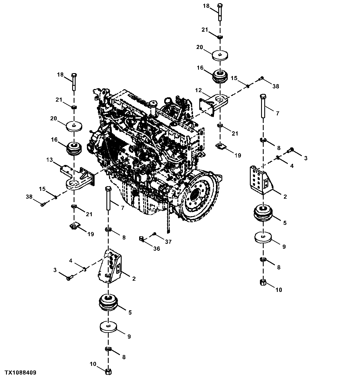Engine Mounting Brackets and Rubber Isolators