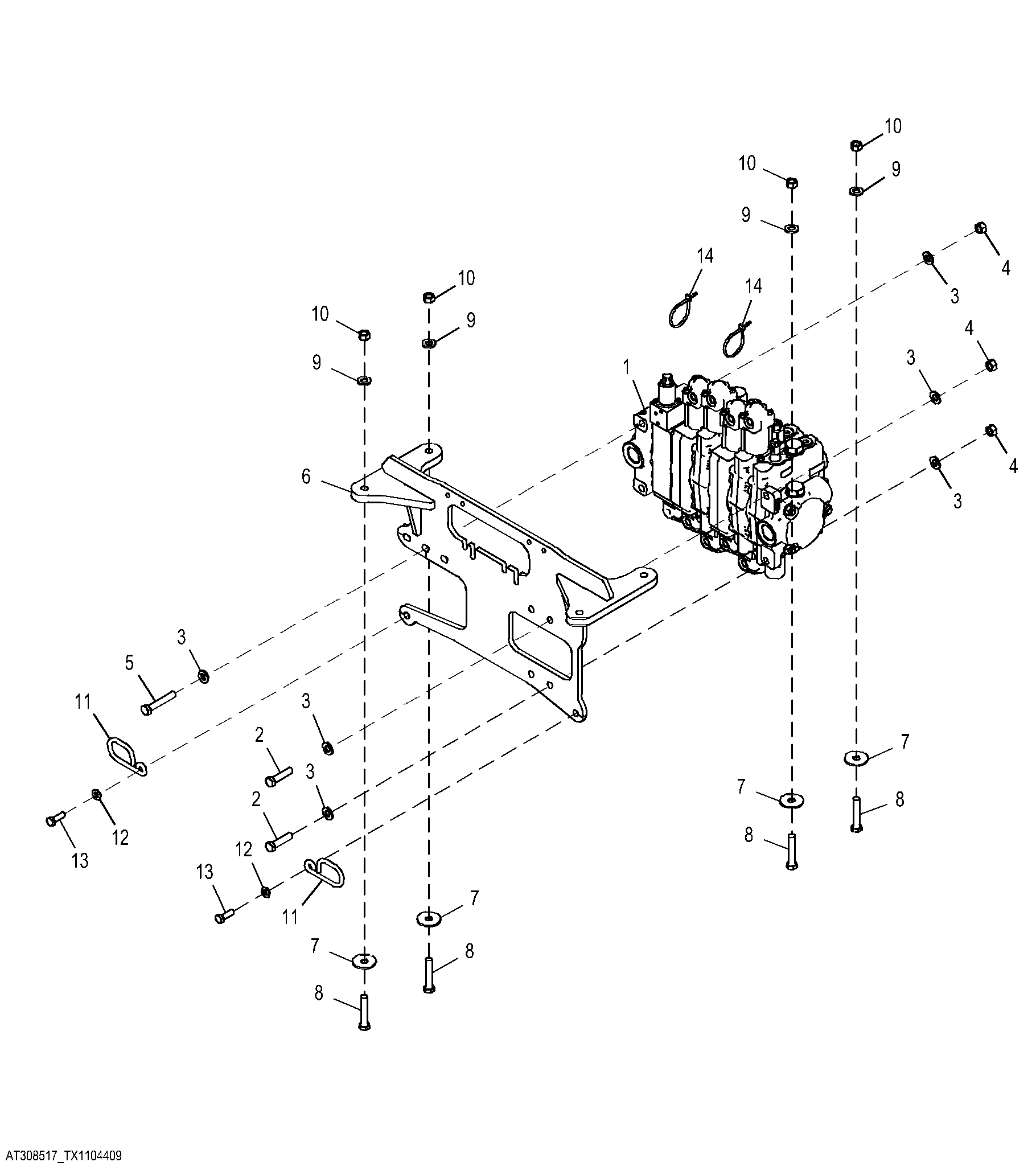 Backhoe Valve, Six Function Pilot with Extendable Dipperstick
