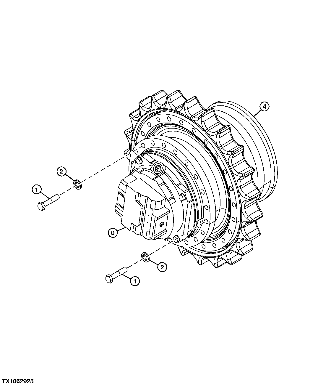 Propel Motor, Gearbox and Sprocket (Complete)
