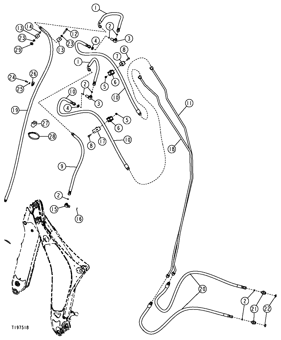 Extension Cylinder Hydraulics (Extendable Dipperstick)