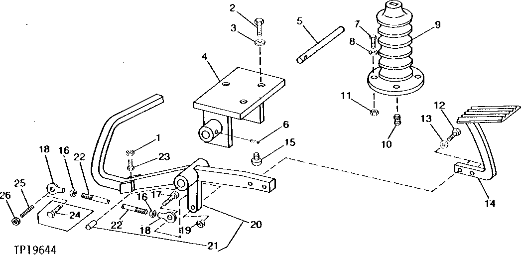 ACCELERATOR AND DECELERATOR PEDALS AND LINKAGE