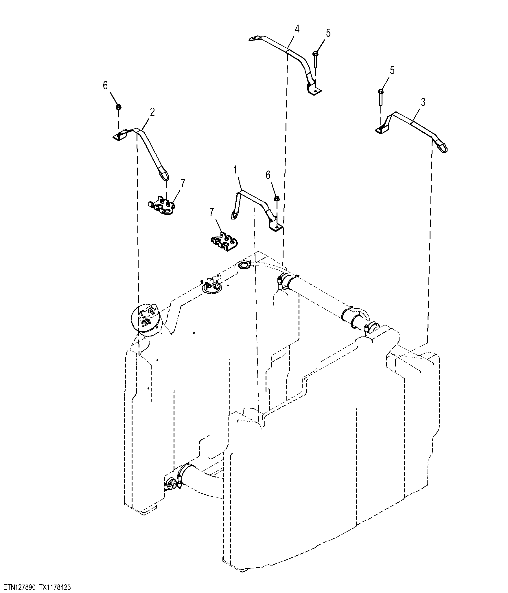 Fuel Tank Straps, Single Function Arch With 4000 Winch