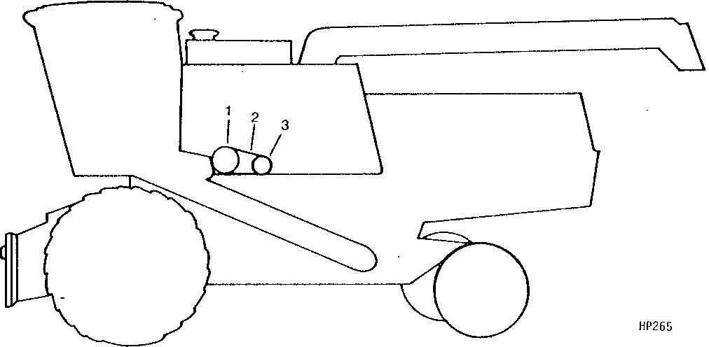 PRIMARY COUNTERSHAFT TO HYDRAULIC REEL DRIVE SHEAVES AND BELT