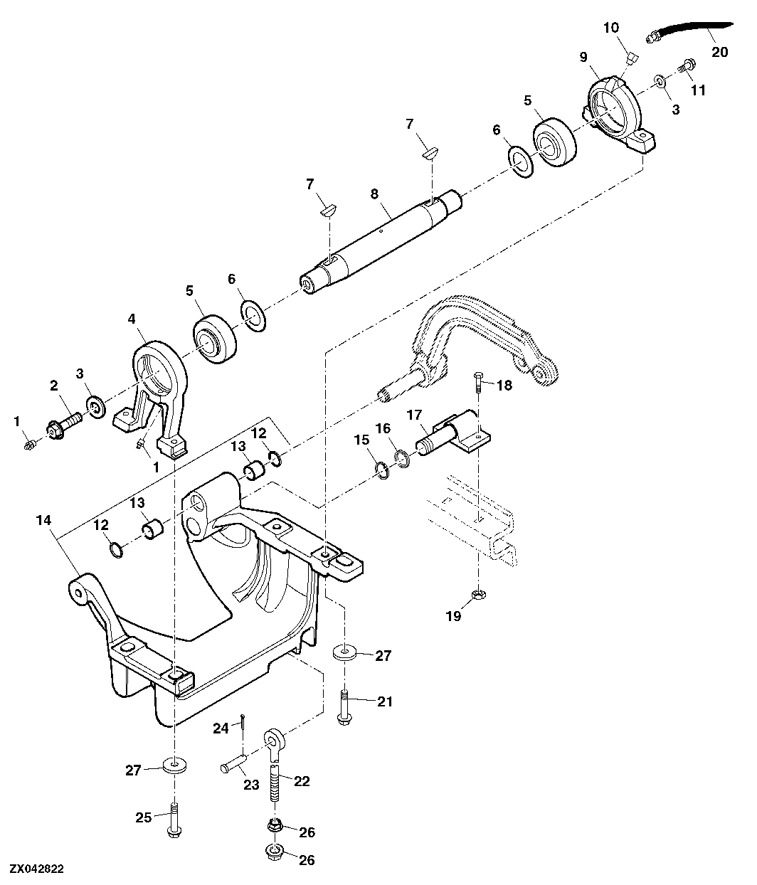 DUAL-RANGE CYLINDER DRIVE INTERMEDIATE SHAFT MOUNTING