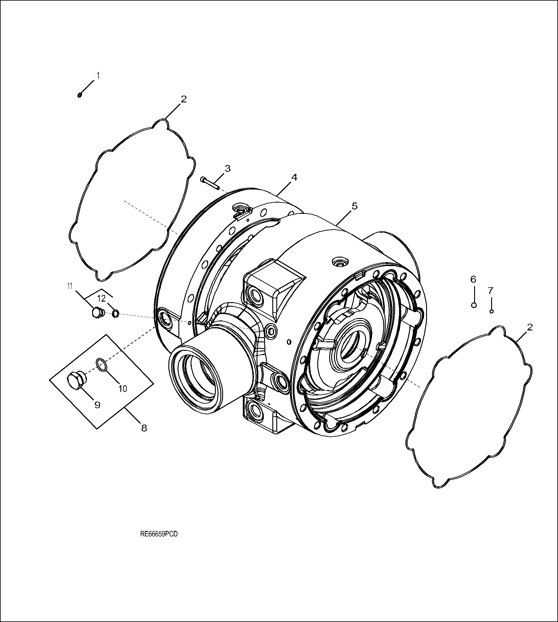 Rear Differential Case (Differential Lock) (RE66659)