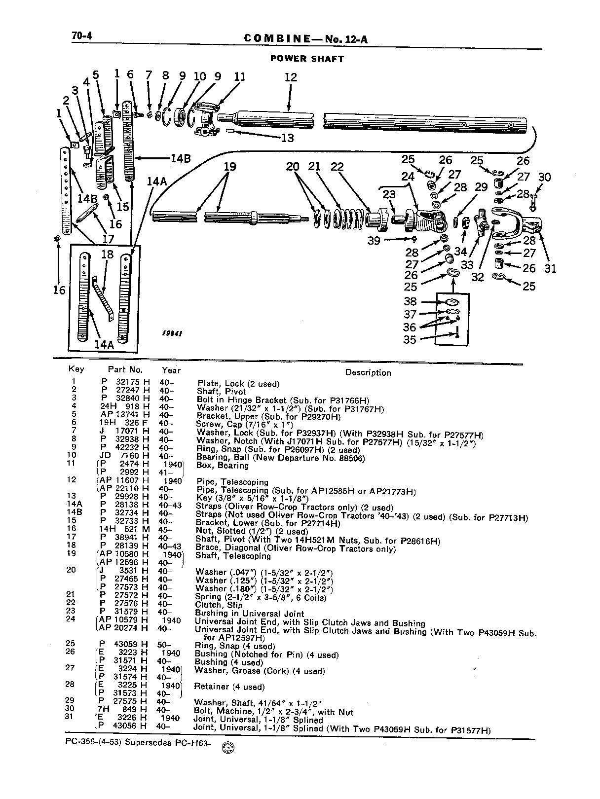 Section 70-Power Drive, Gear Housing, and Shields (Continued)