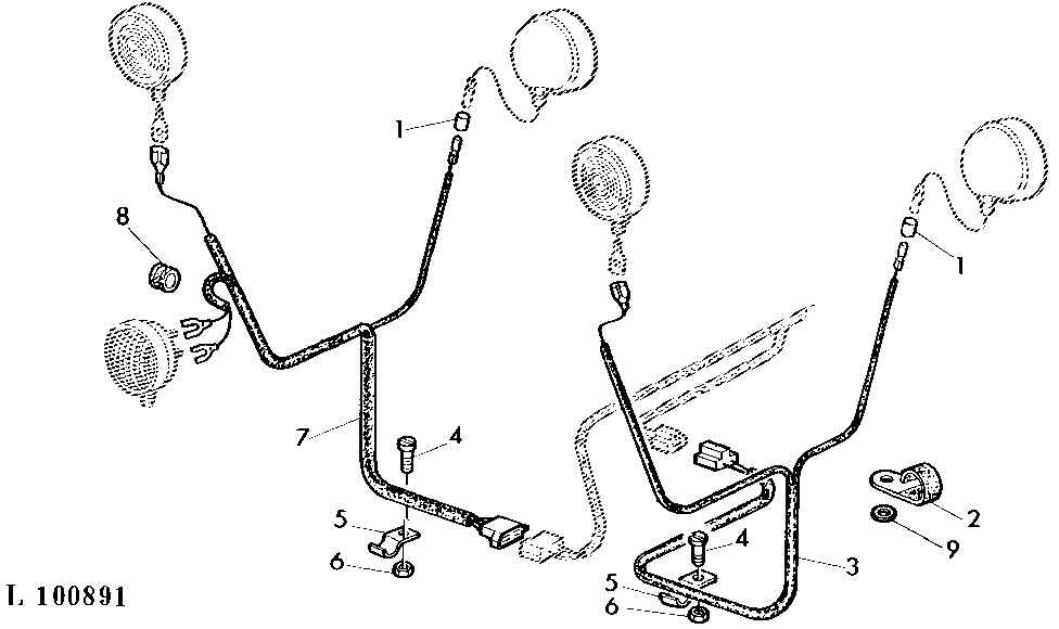 WIRING HARNESS-SHELL-TYPE FENDERS (SEALED BEAM)