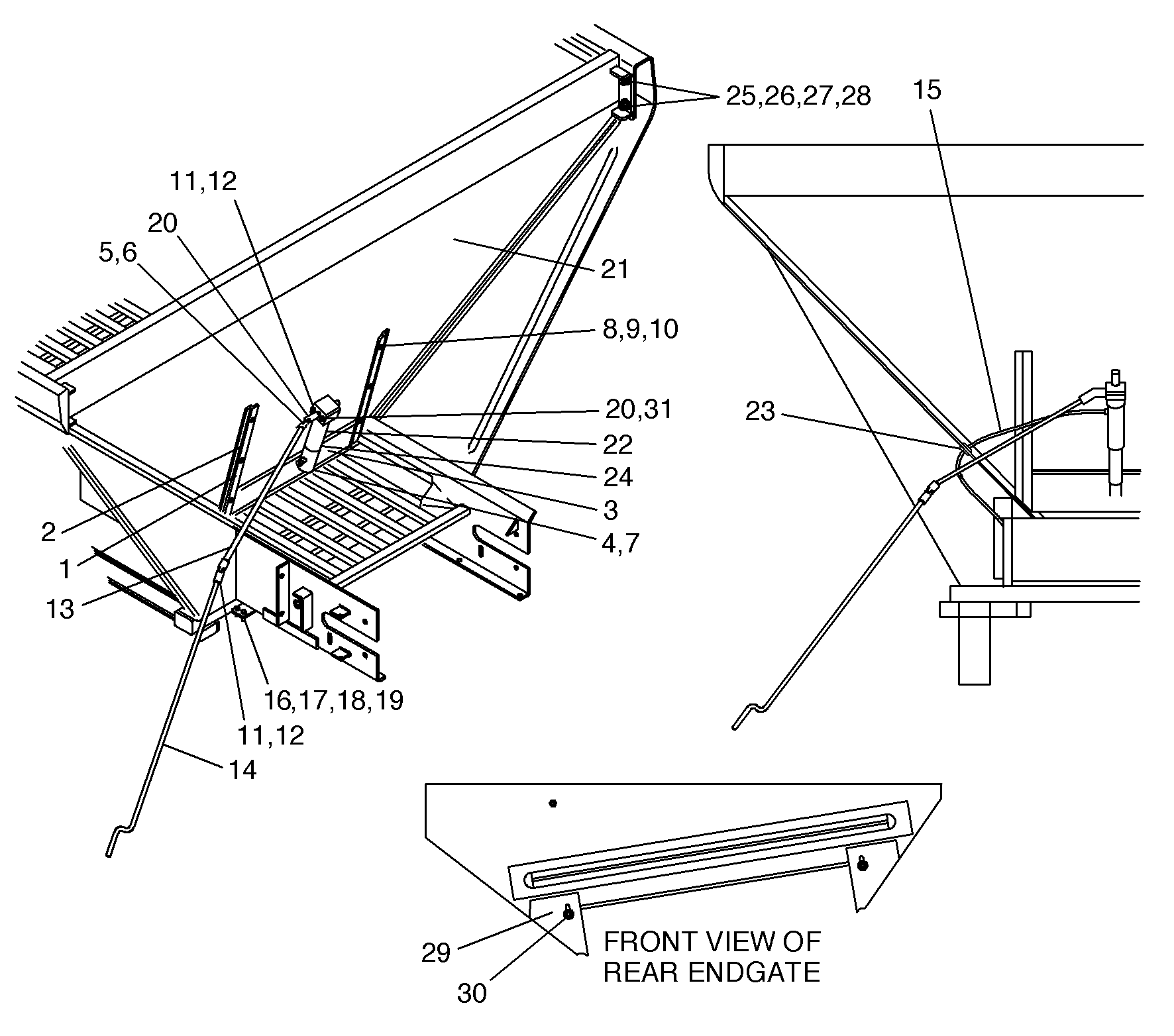 Removable Endgate, Short Feedgate and Jack, DN456