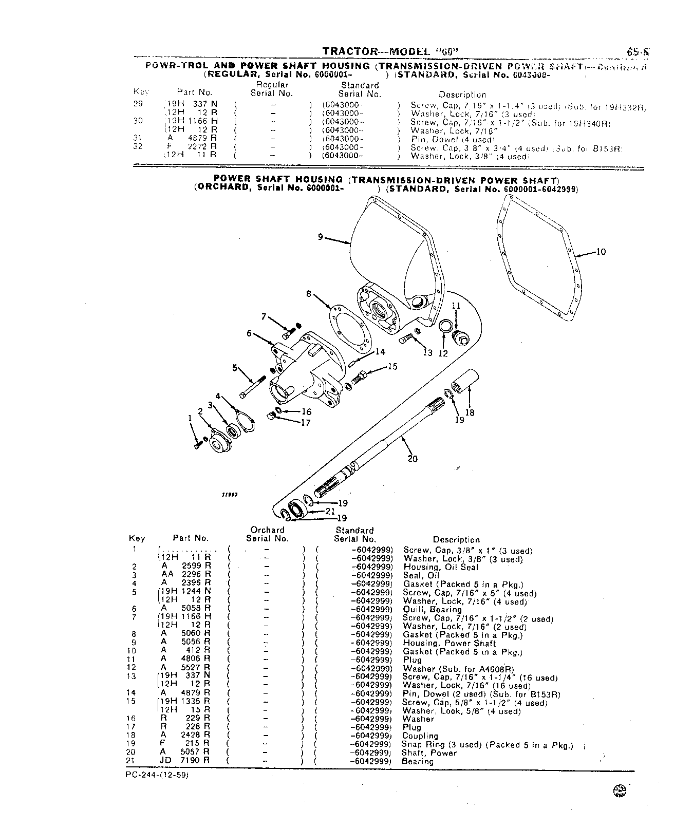 Section 65-Powershaft and Powershaft Clutch (Continued)
