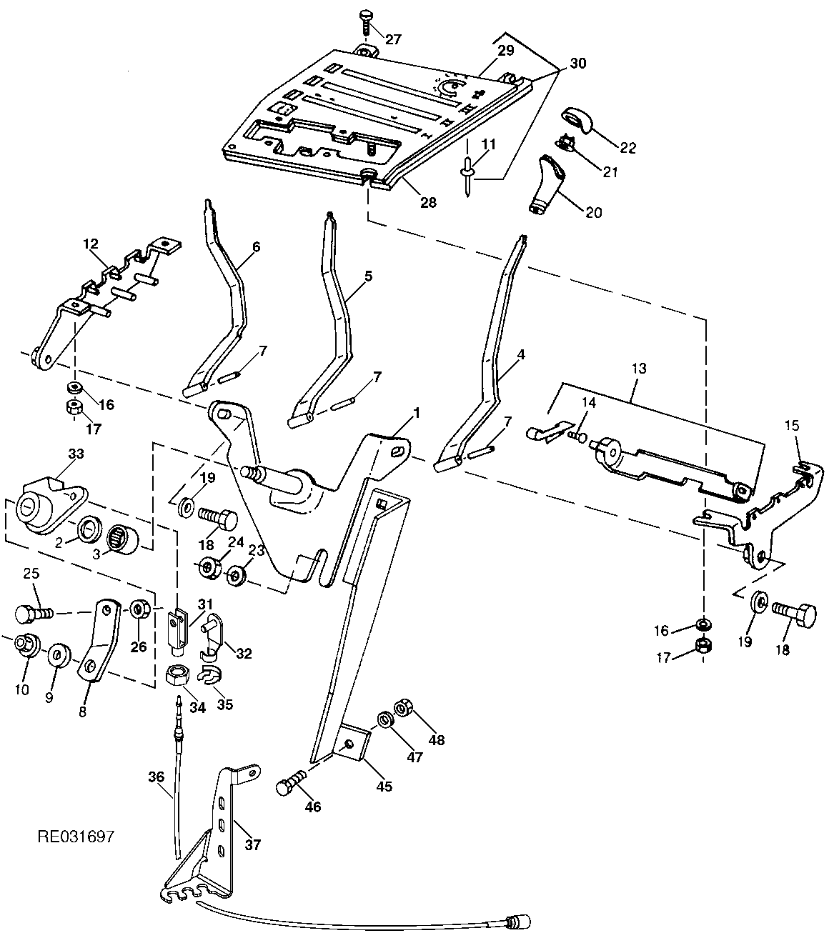 Selective Control Levers and Linkage (033914 - )