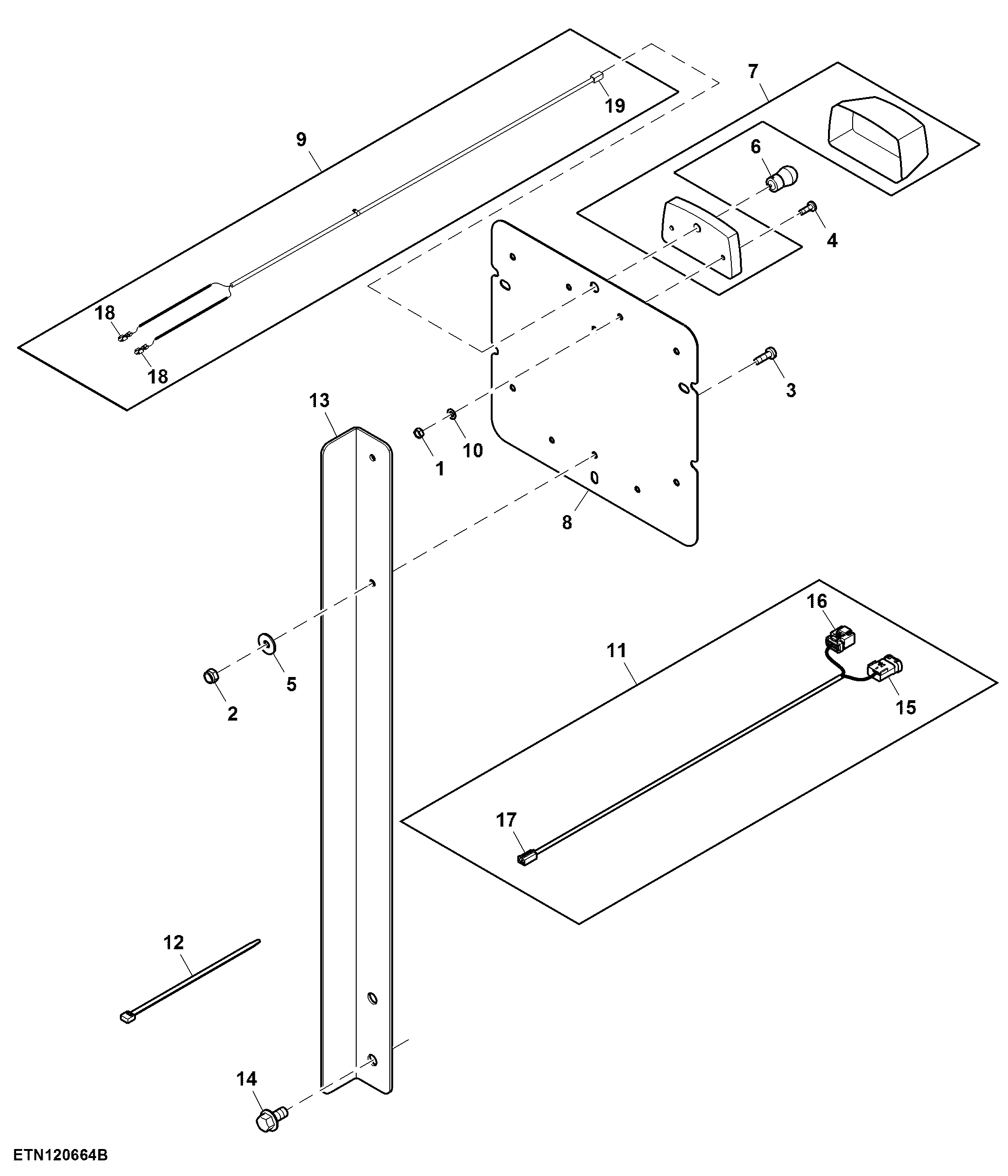 Bracket, CU License Plate, Hitch Frame Mounted