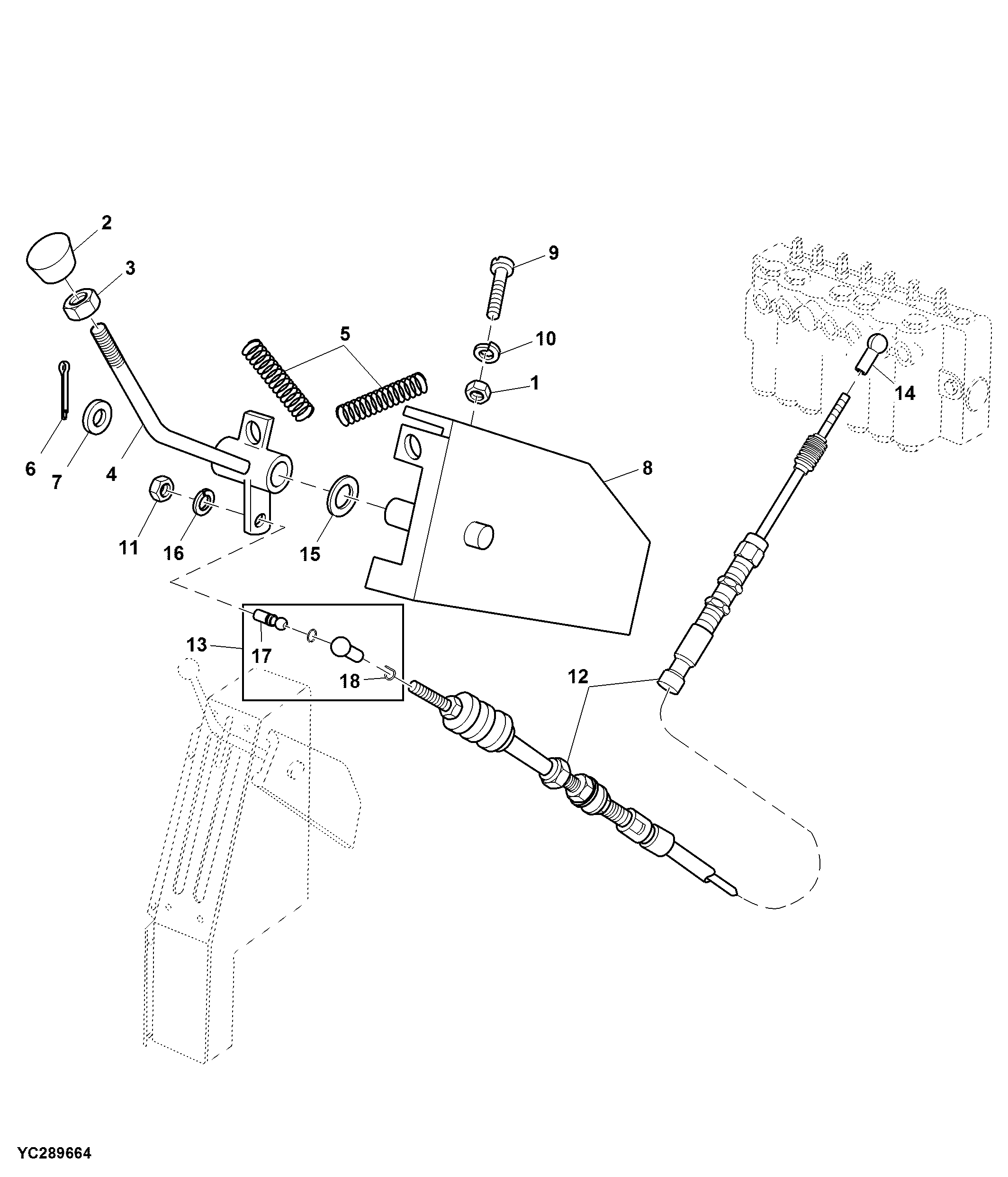 Control Linkage, Hydraulic Swing Unloading Auger