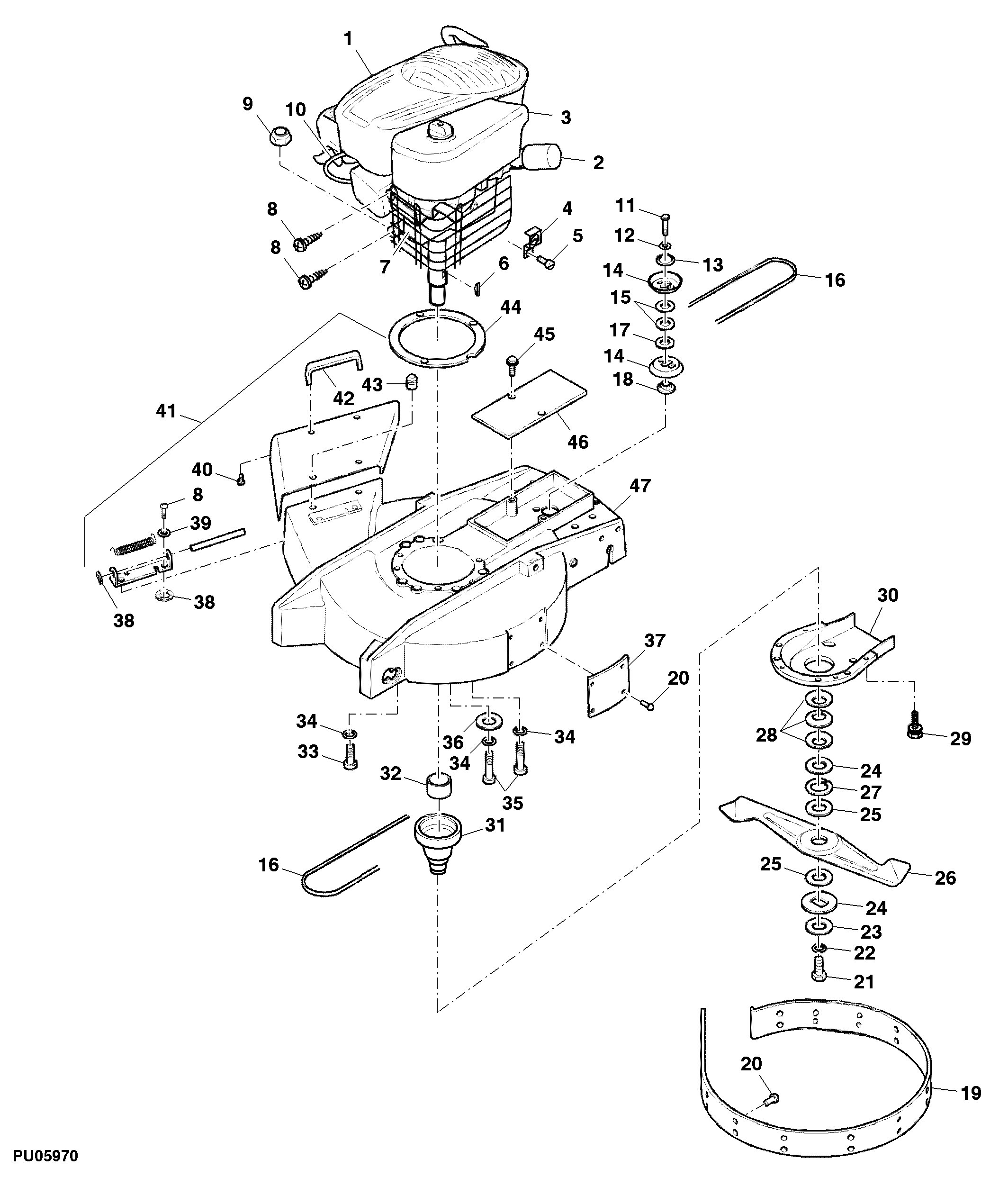 Housing, Engine, Mower Deck, Discharge, Drive