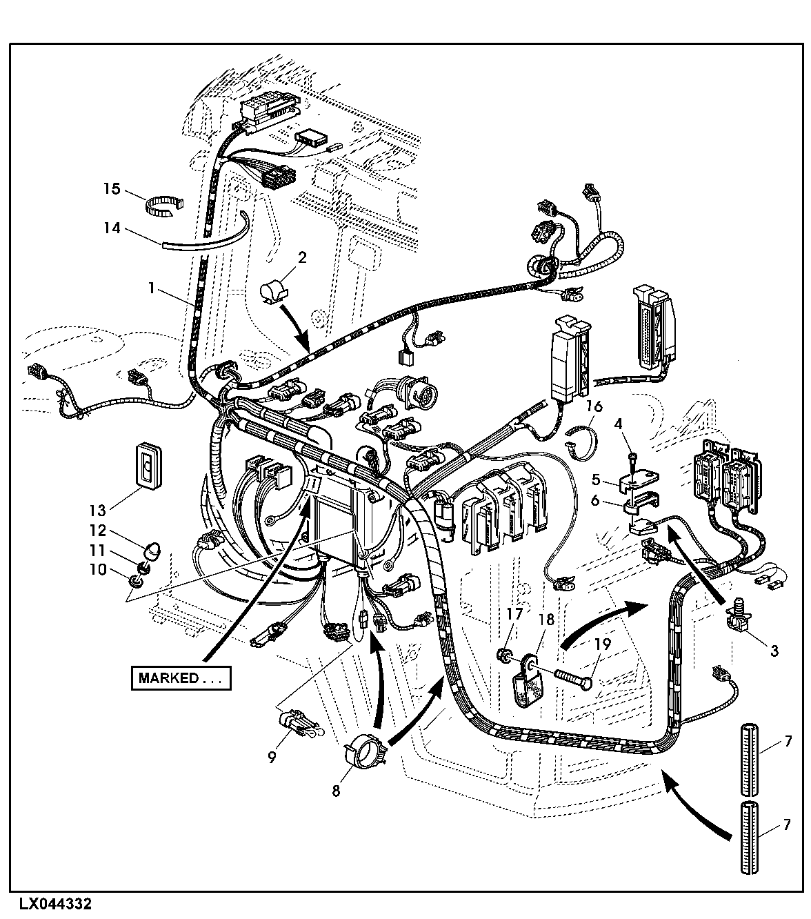 CAB WIRING HARNESS (ENGINE WITH DELPHI INJECTION PUMP DP201)