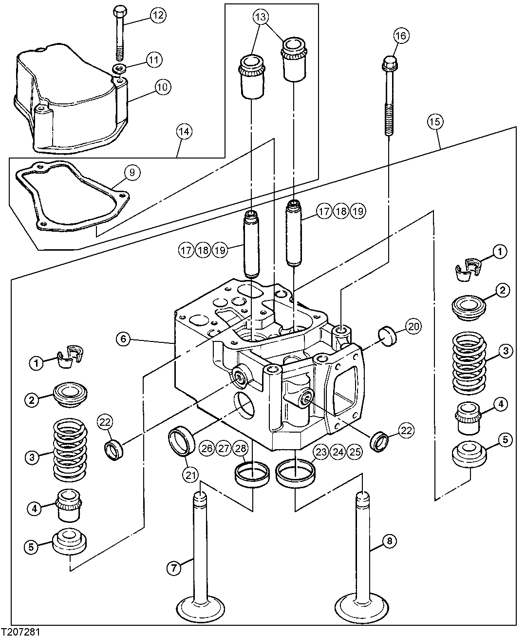 Engine Cylinder Head Valves And Rocker Arm Cover