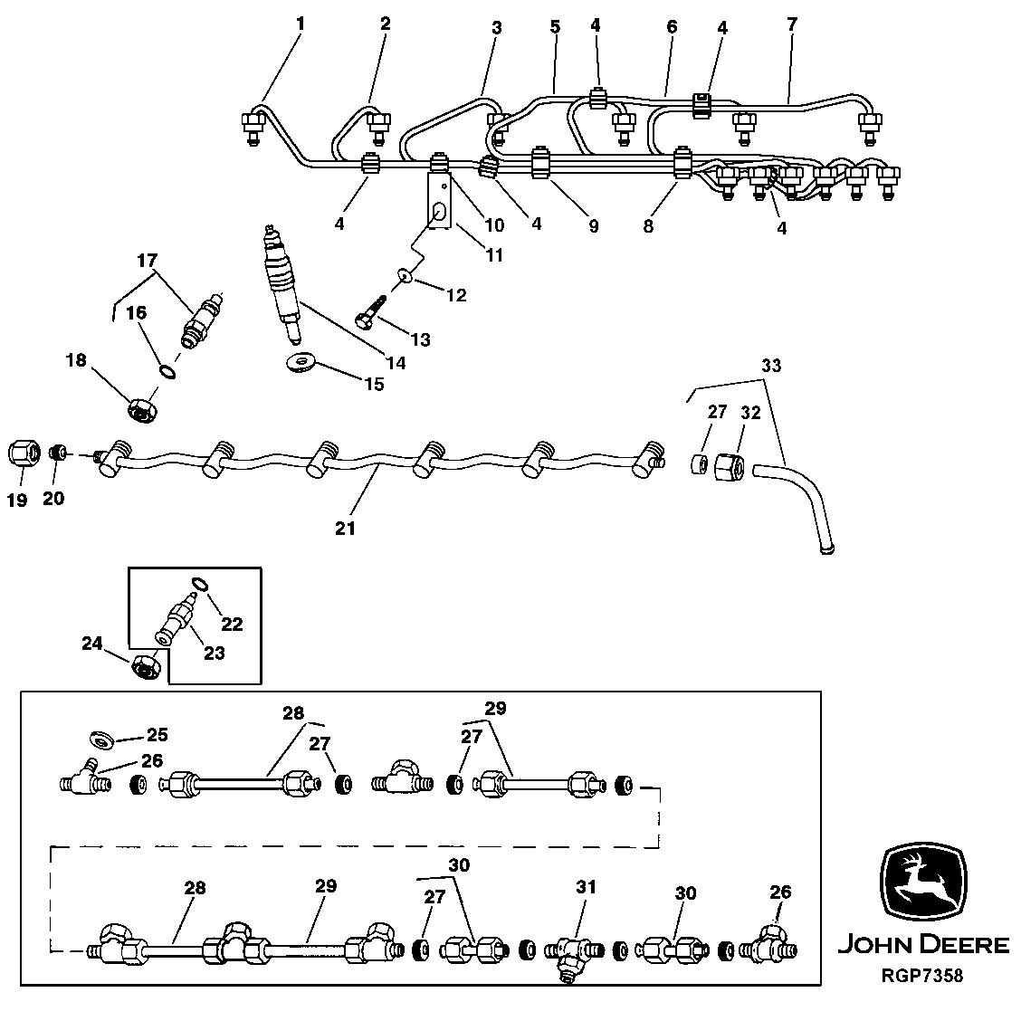 FUEL INJECTION NOZZLES AND LINES (ESN -199999)