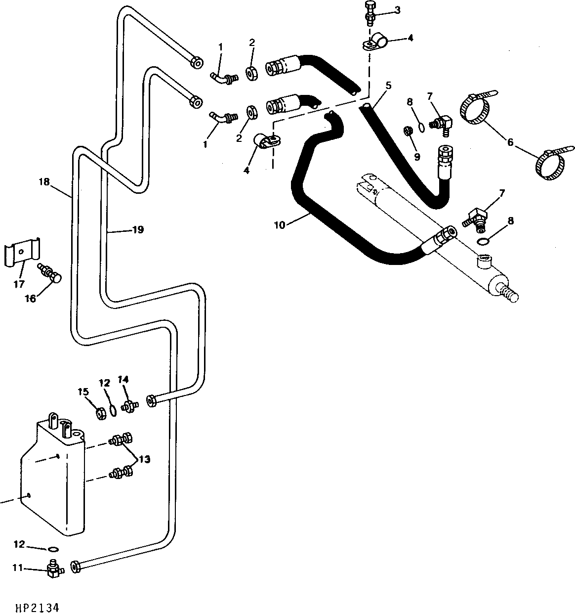UNLOADING AUGER SWING HYDRAULIC OIL LINES AND HOSES (600001 - )