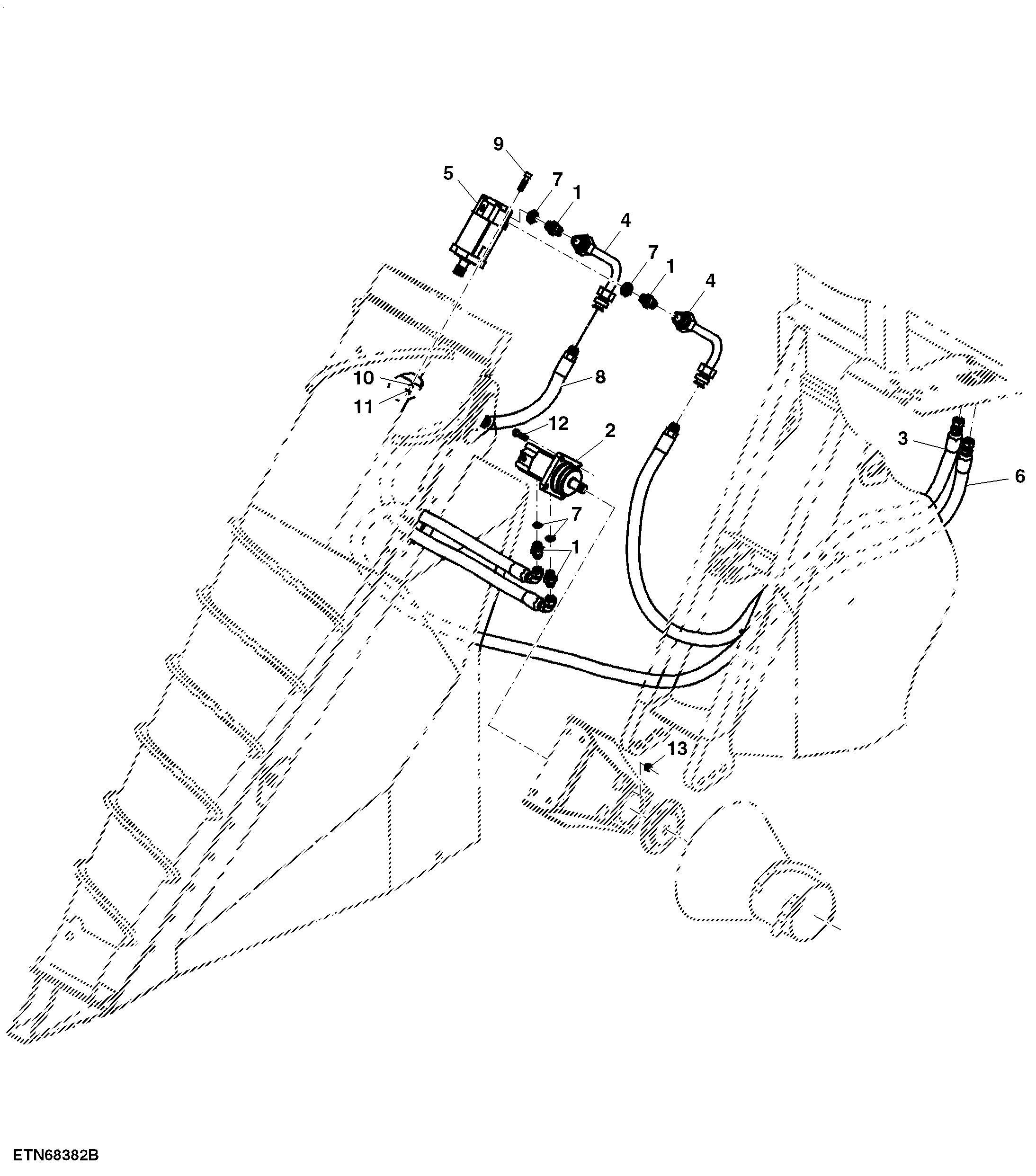 Crop Divider with Knock Down Rollers Lines, RH (Wheel)