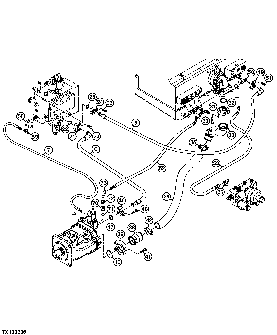 Hydraulic Suction, Pressure, and Return Hoses