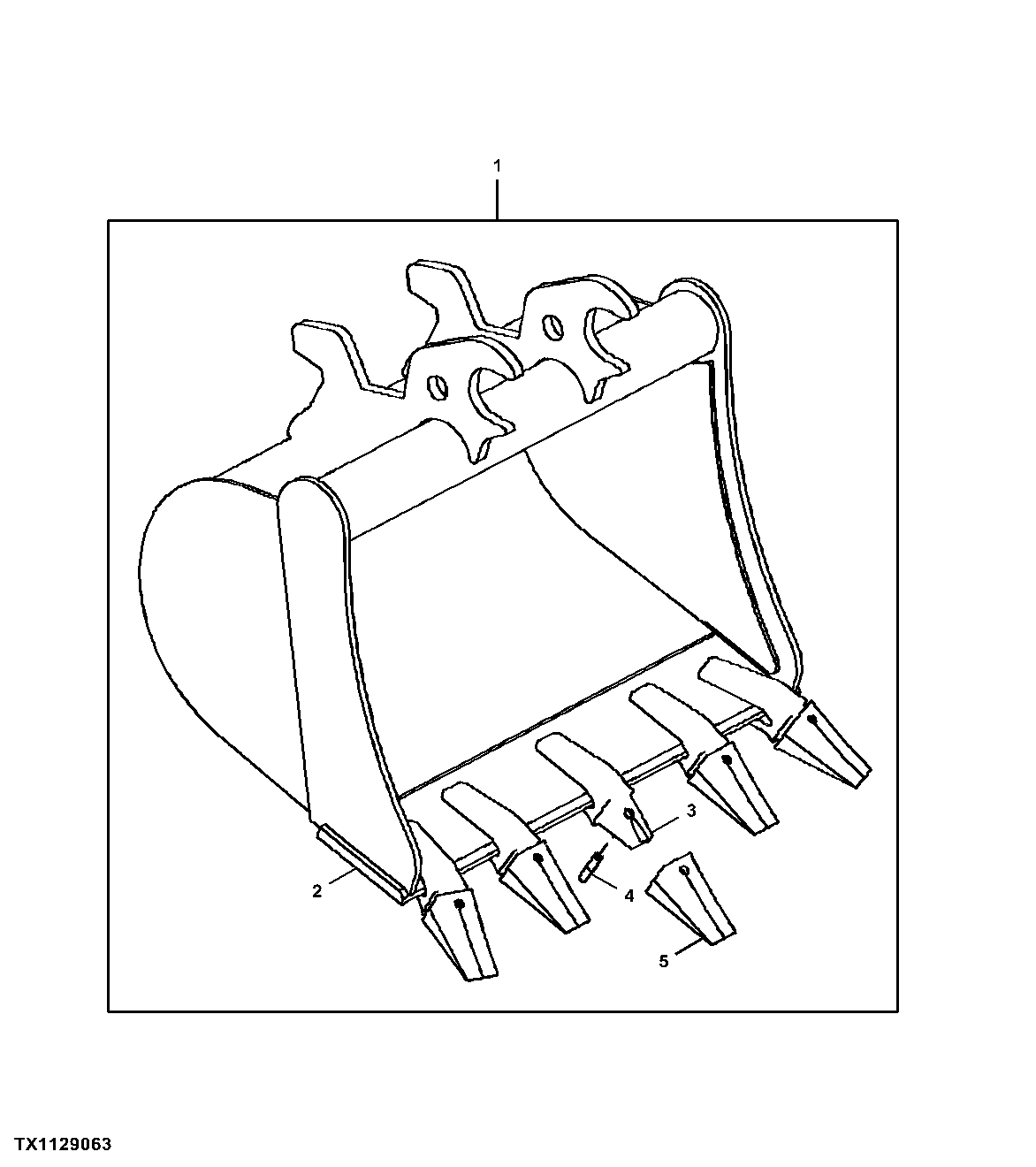 Heavy-Duty Bucket, 76.2 cm (30 in) 0.147 m³ (5.2 ft³)