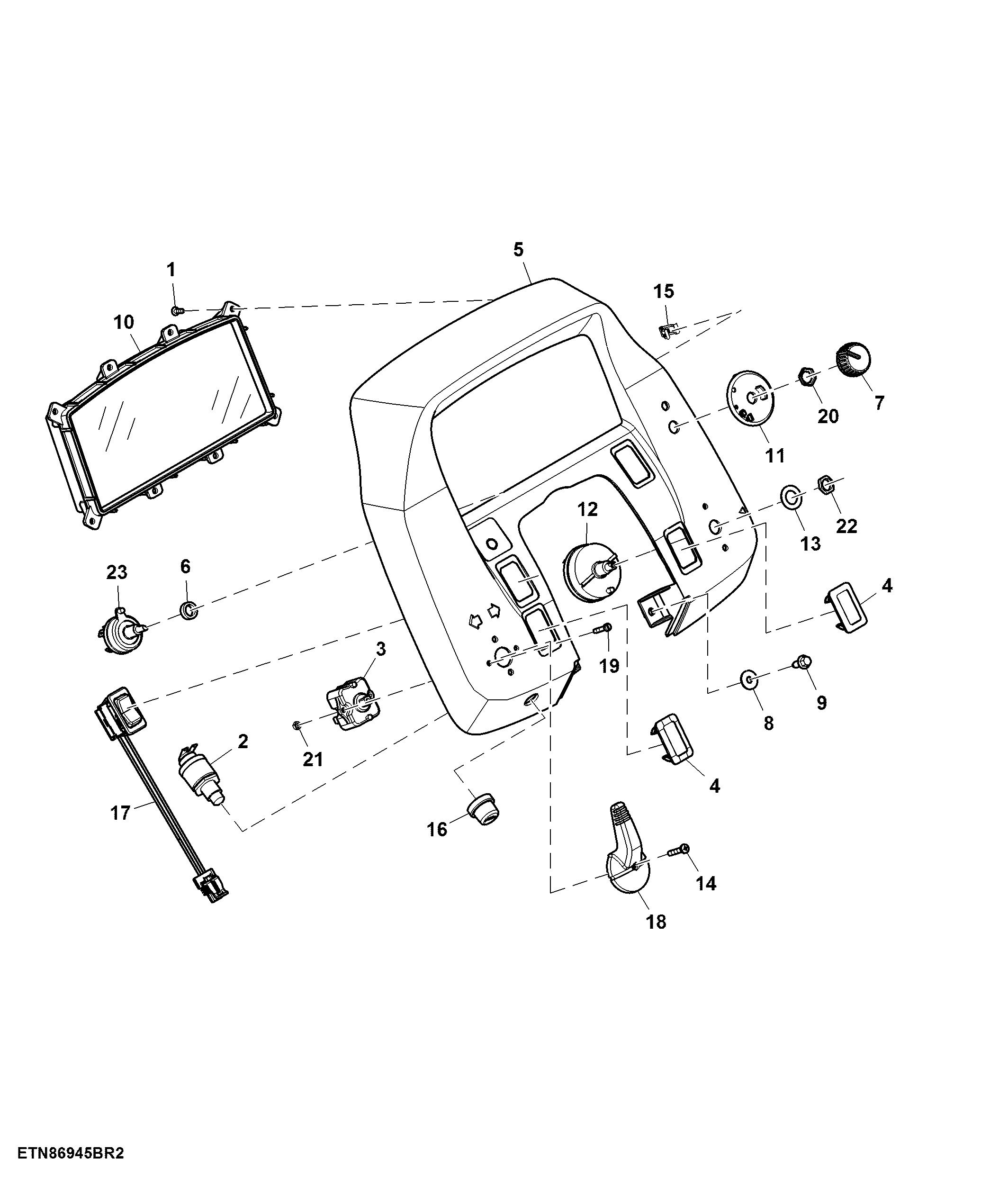 Instrument Panel, PR/Region 2, Cab ( - XXXXXX)