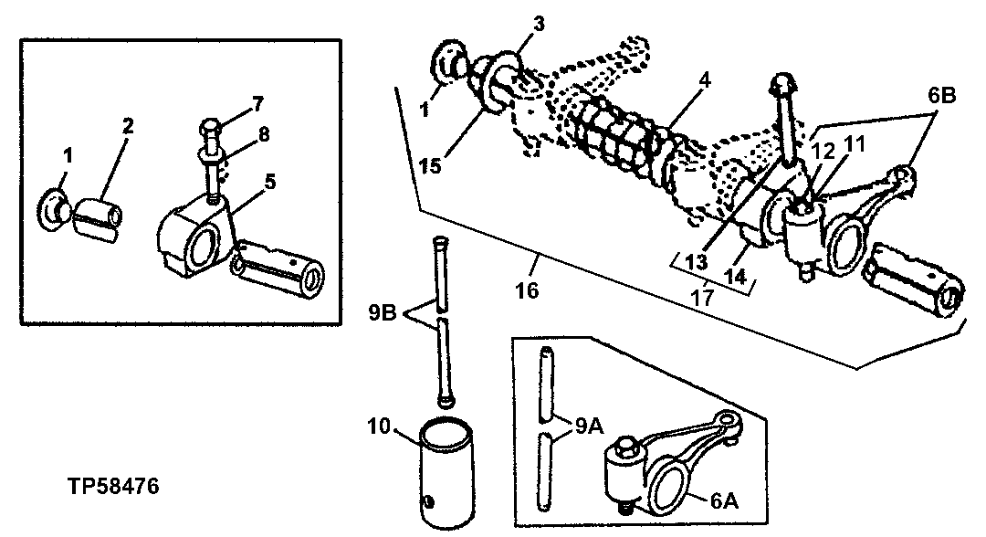 Rocker Arm Shaft, Push Rods and Rocker Arms