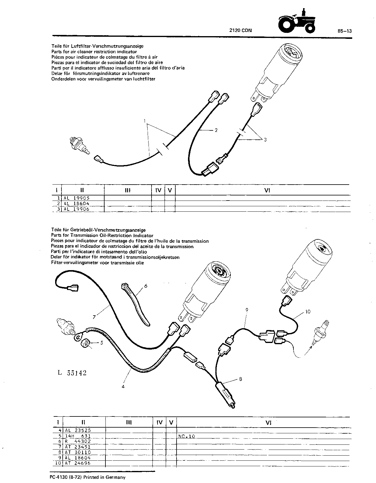 Parts for Air Cleaner Restriction Indicator