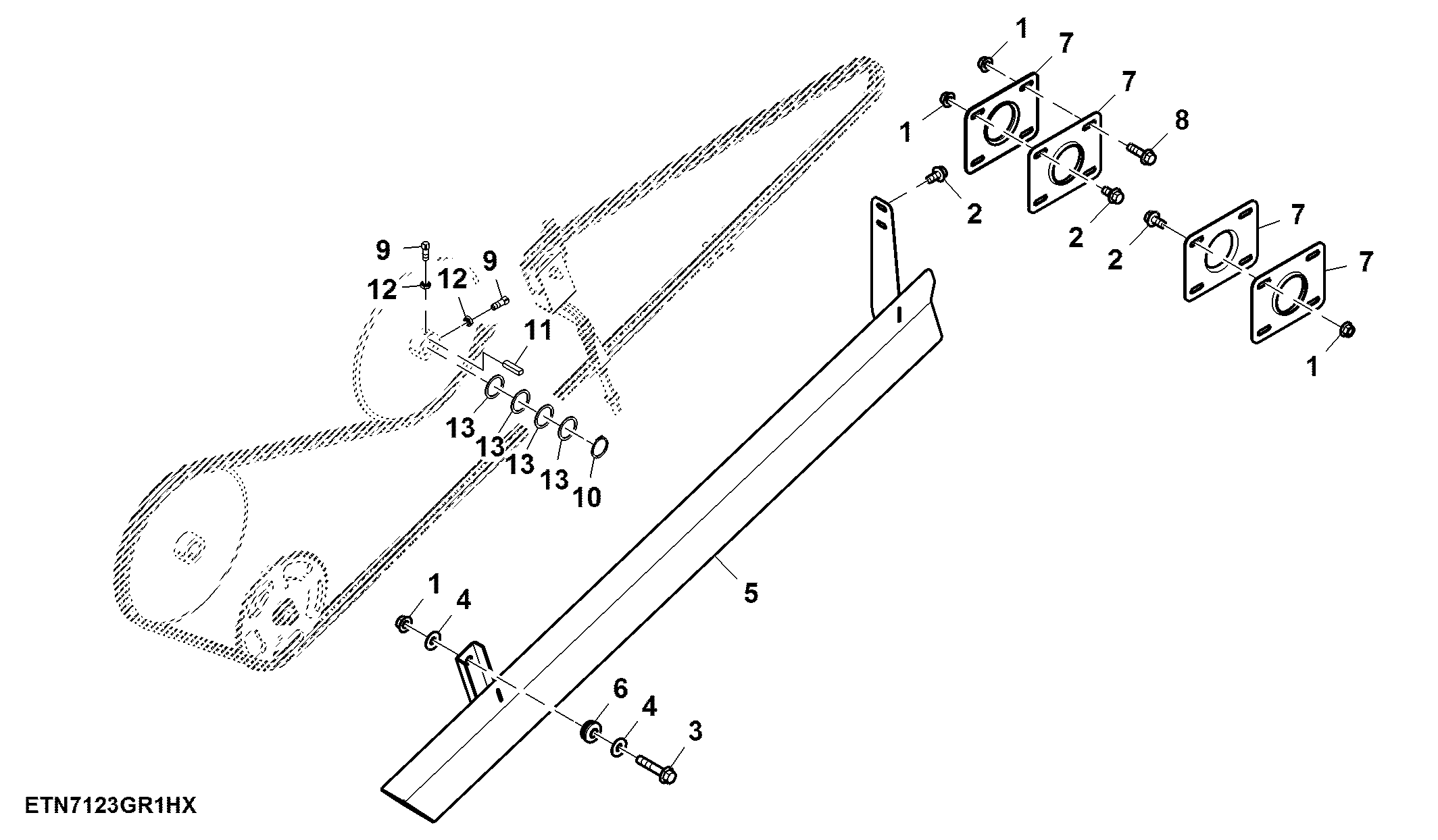Unloading Auger Drive Shield, 3.3 and 3.8 bps
