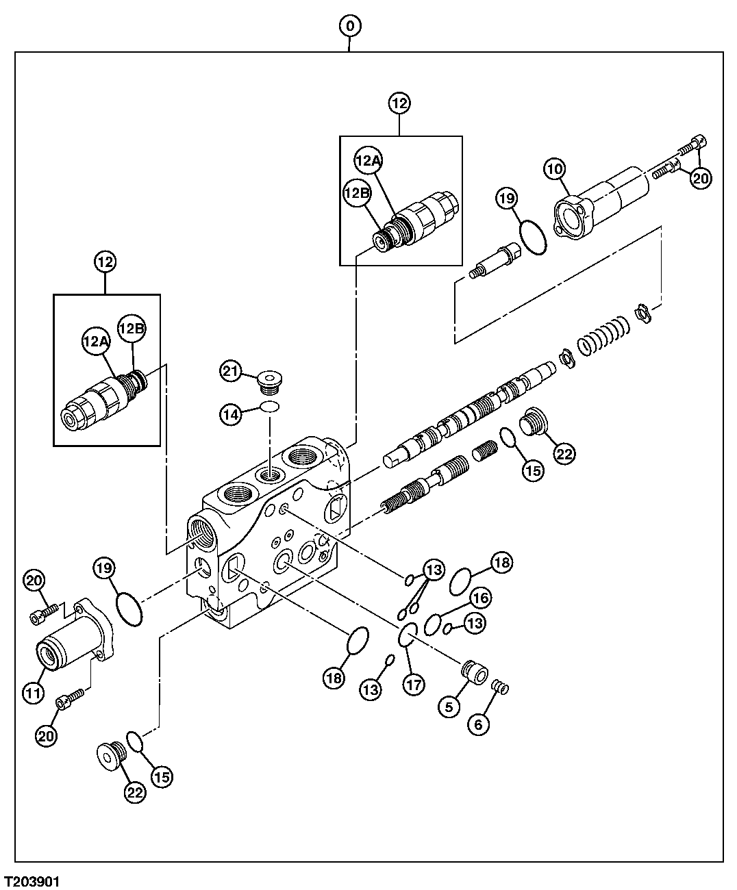 MAIN CONTROL VALVE COMPONENTS - AUXILIARY SECTION