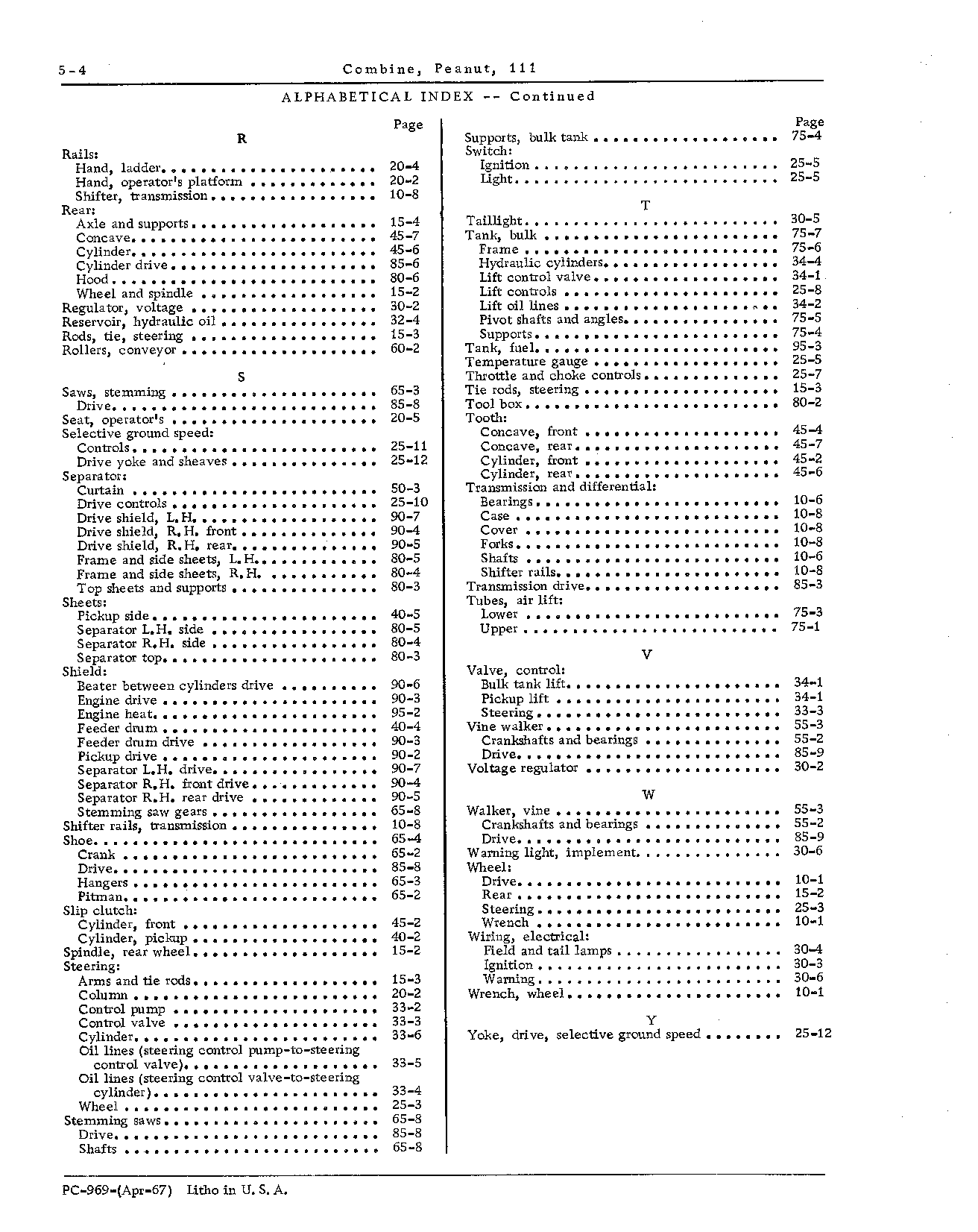Engine: Parts information (see PC-667-"165" power unit) (Continued)