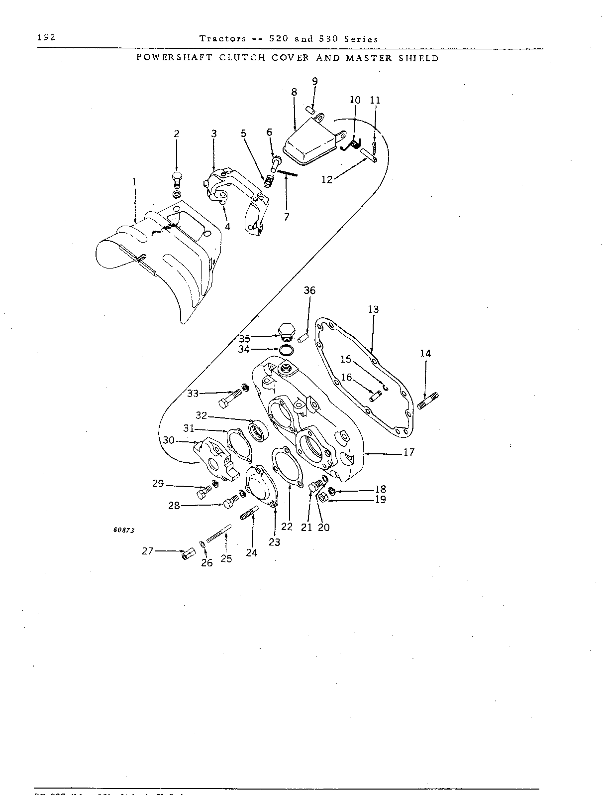 Clutch, powershaft Cover