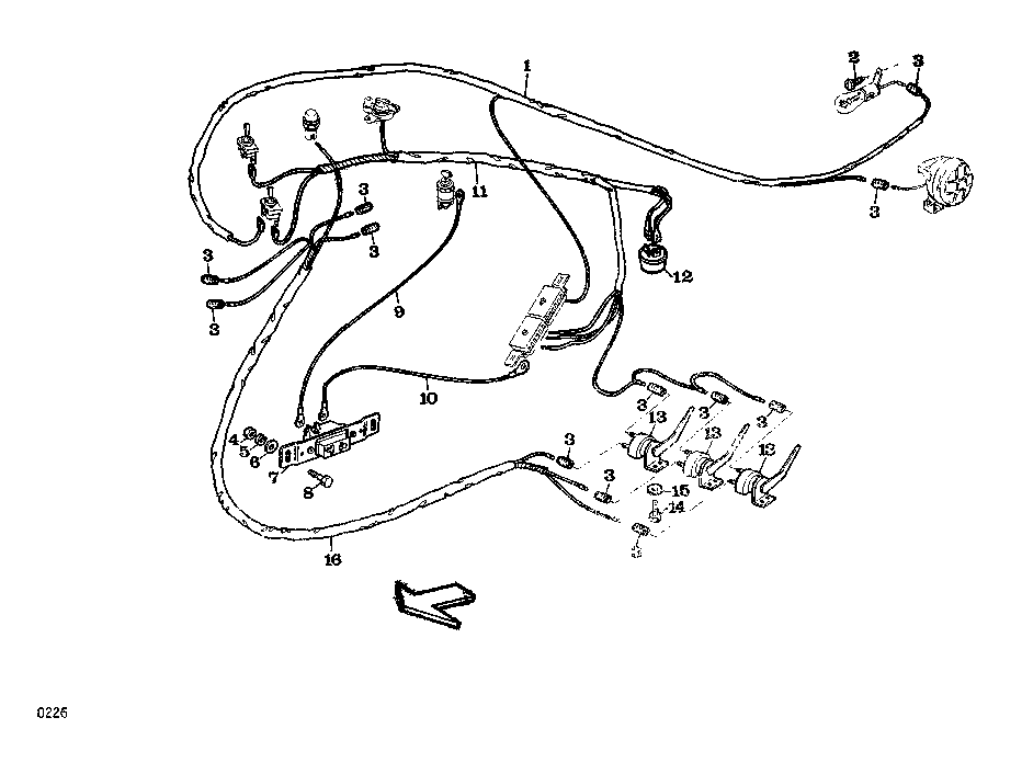 CIRCUITO INTERRUPTORES, FAROL DE MANEJO E LUZ DO TANQUE GRANELEIRO