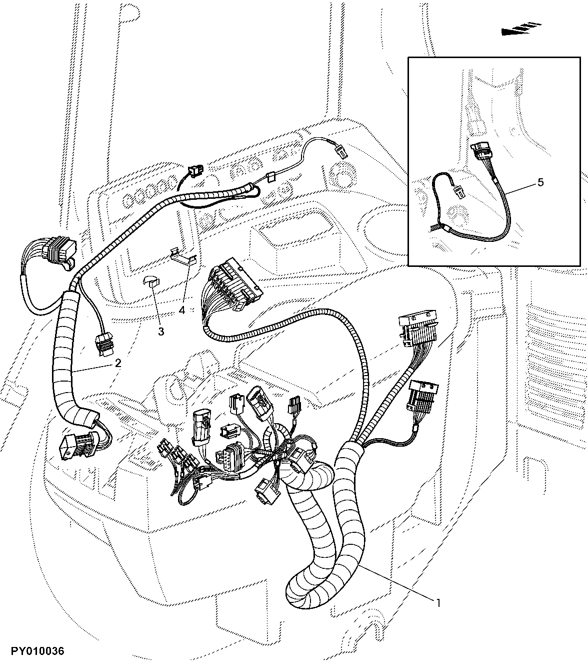 WIRING HARNESS, JD-IVT, COMMANDCENTER DTI, SWITCHMODULE DSM (COMMAND ARM)