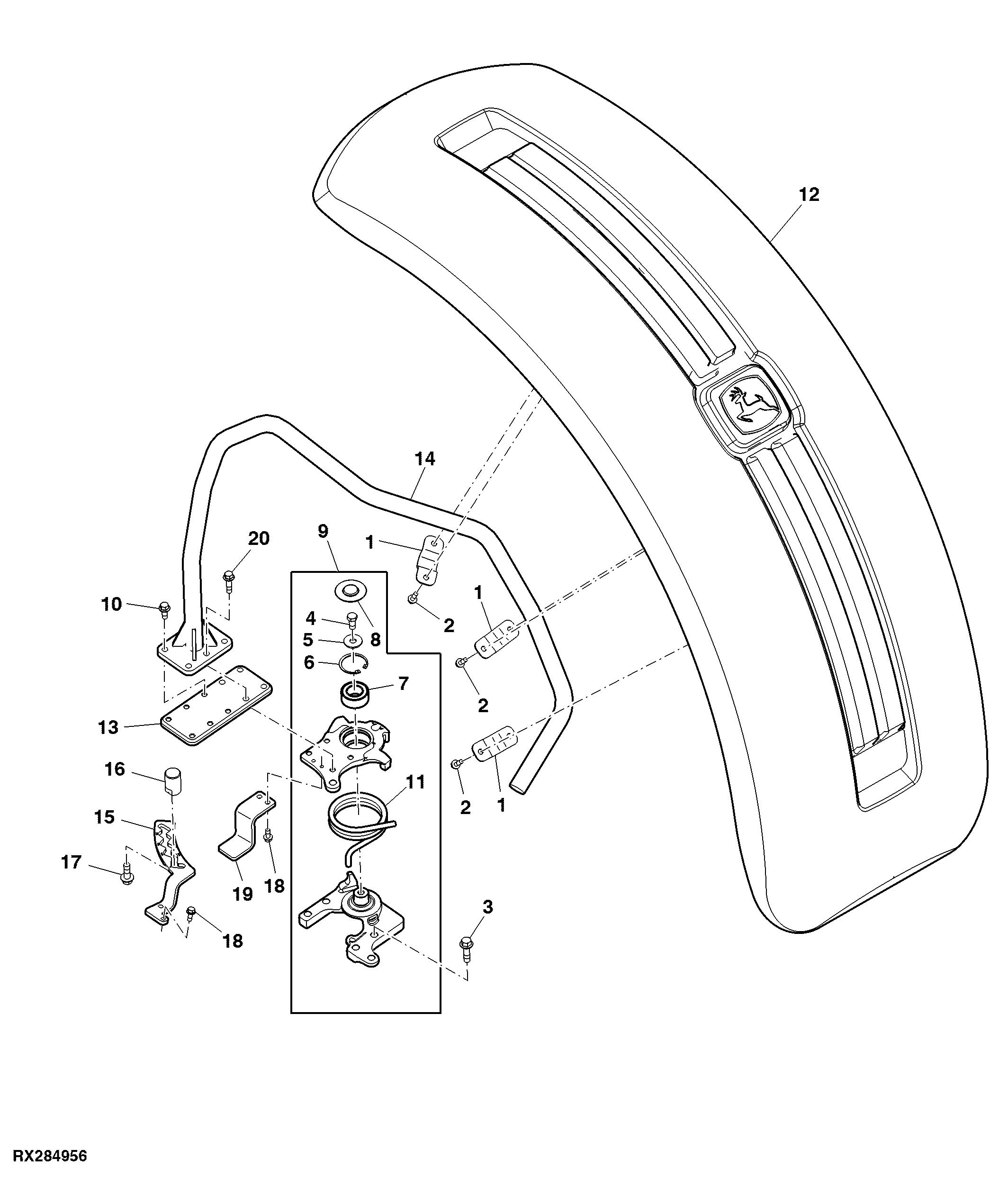 Front Fender, Group 42/43 Tires, RH (010001 - )
