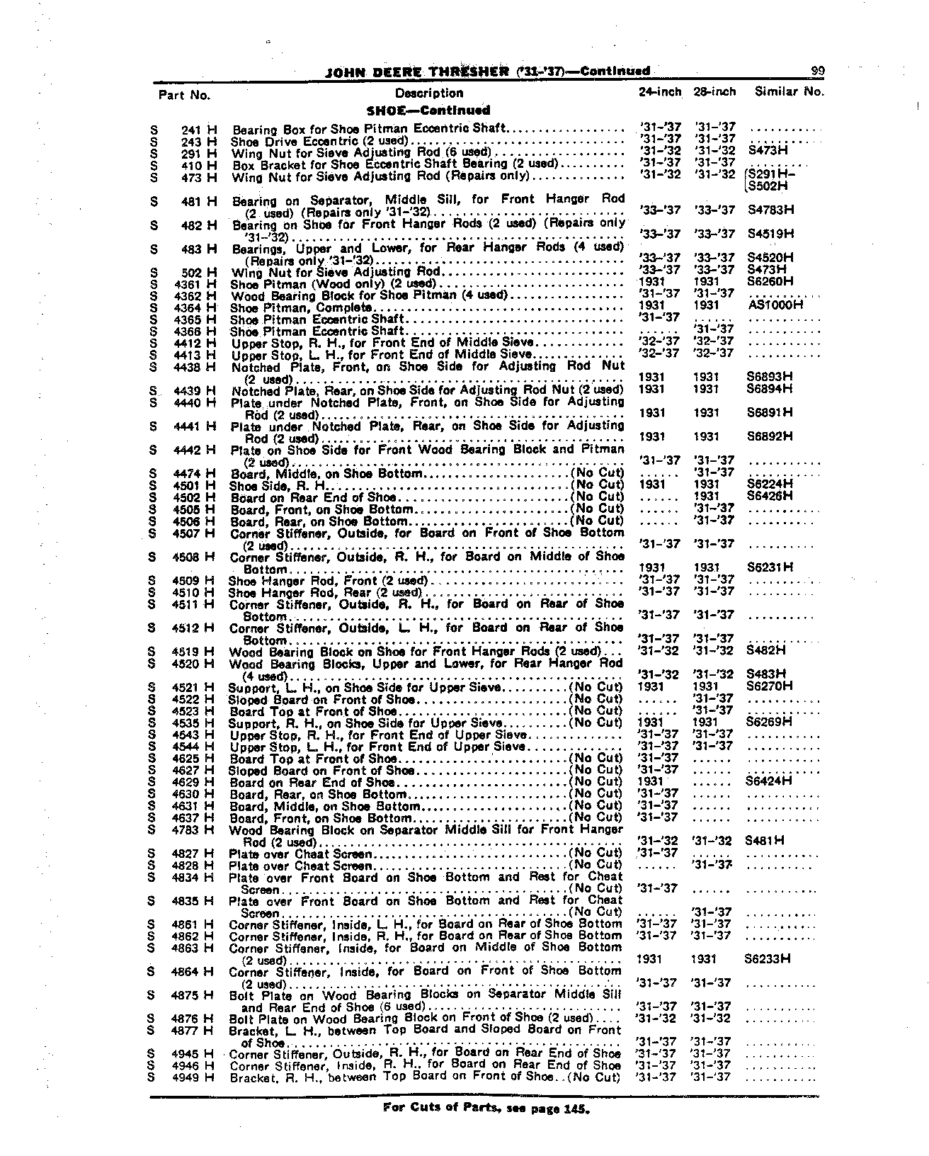 Thresher ('31-'37) Shoe (Continued)
